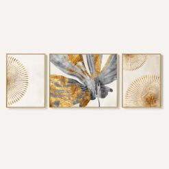 Gold flowers, set of 3 combination