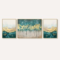 Natural Harmony Green and Gold, Set Of 3