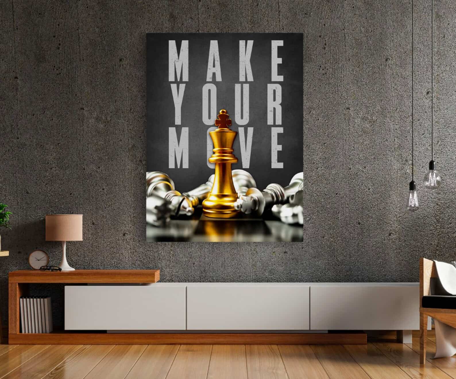 Chess King Motivational Wall Art