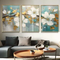 Painting of gold flowers