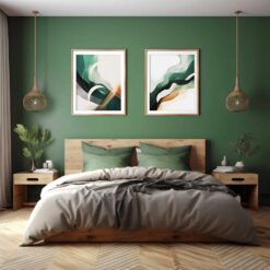 Art mural de ton vert