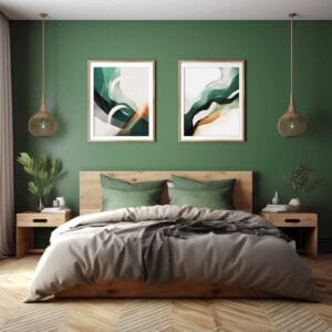 Art mural de ton vert