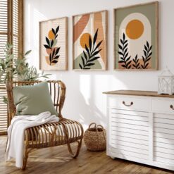 Green and Orange Beige Prints