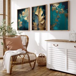 Botanical Gold Leaf Print Set