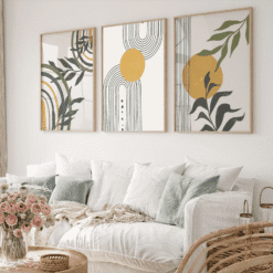 art mural déco bohème verte