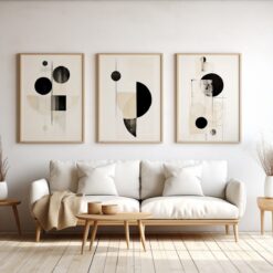 Art moderne abstrait noire et, beige