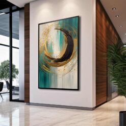 Green Gold Abstract Art