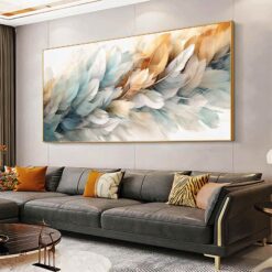 Mur Art toile peinture abstraite plume