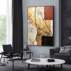 Art mural abstrait Gold Black Silver