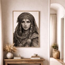 Portrait Femme Berbère Noir et Blanc